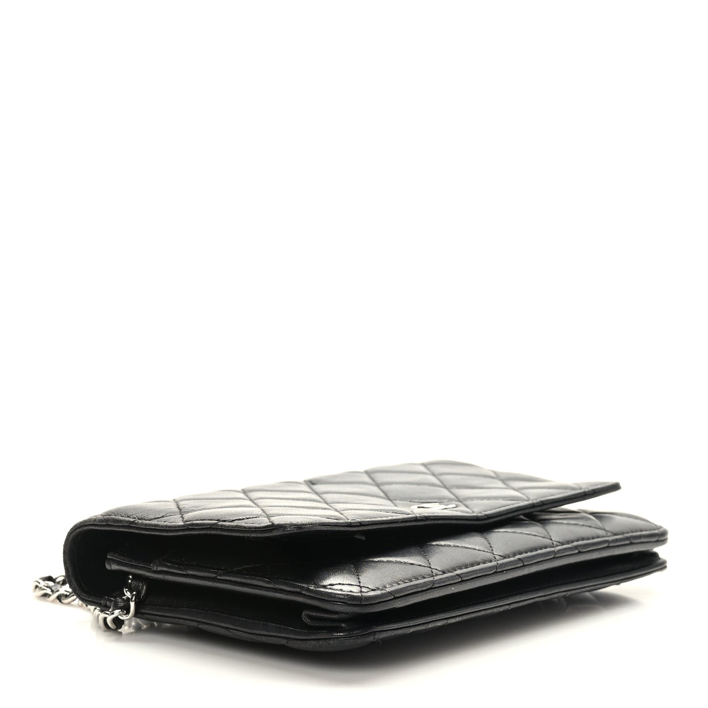 Lambskin Quilted Wallet On Chain WOC Black