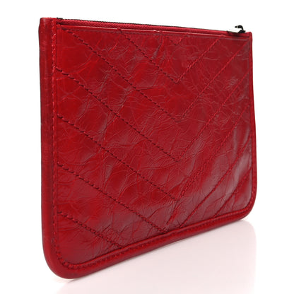 Saint Laurent Crinkled Calfskin Matelasse Niki Bill Pouch Red 3 of 11