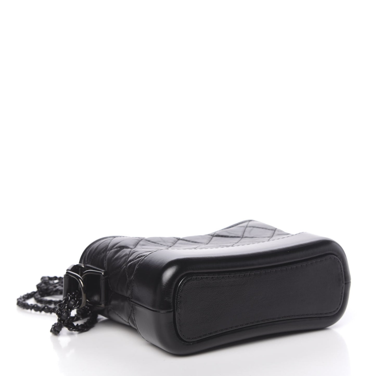 Aged Calfskin Quilted Small Gabrielle Hobo So Black