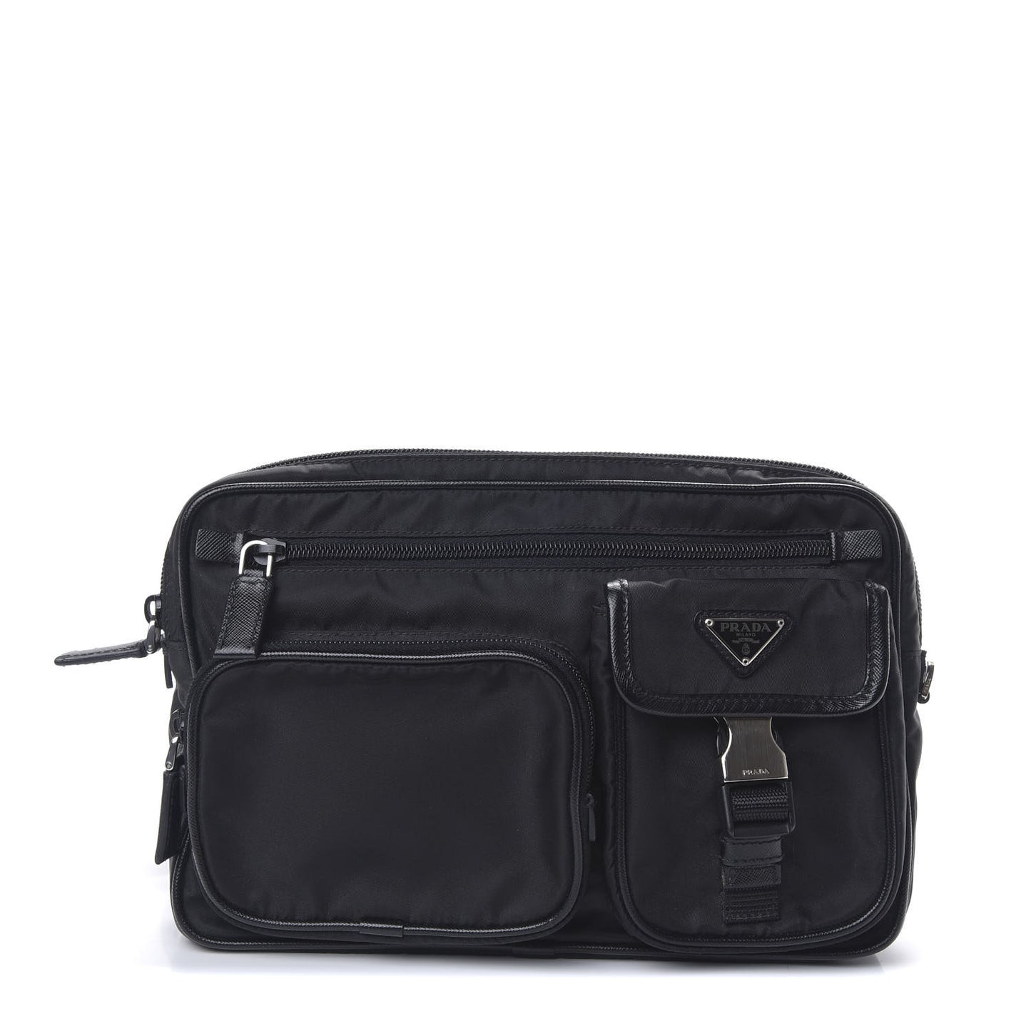 Tessuto Nylon Saffiano Belt Bag Black