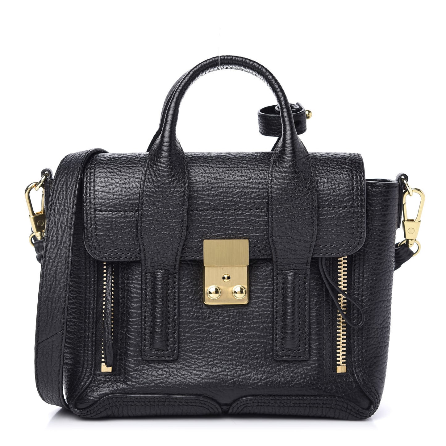 Textured Calfskin Mini Pashli Satchel Black
