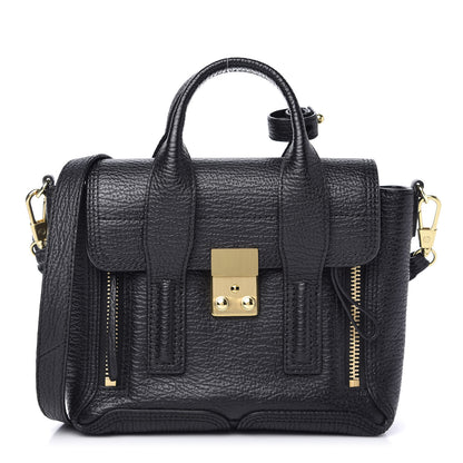 3.1 Phillip Lim Textured Calfskin Mini Pashli Satchel Black 1 of 9