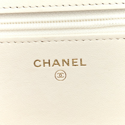 Chanel Lambskin Quilted Chanel 19 Wallet On Chain WOC White 6 of 10