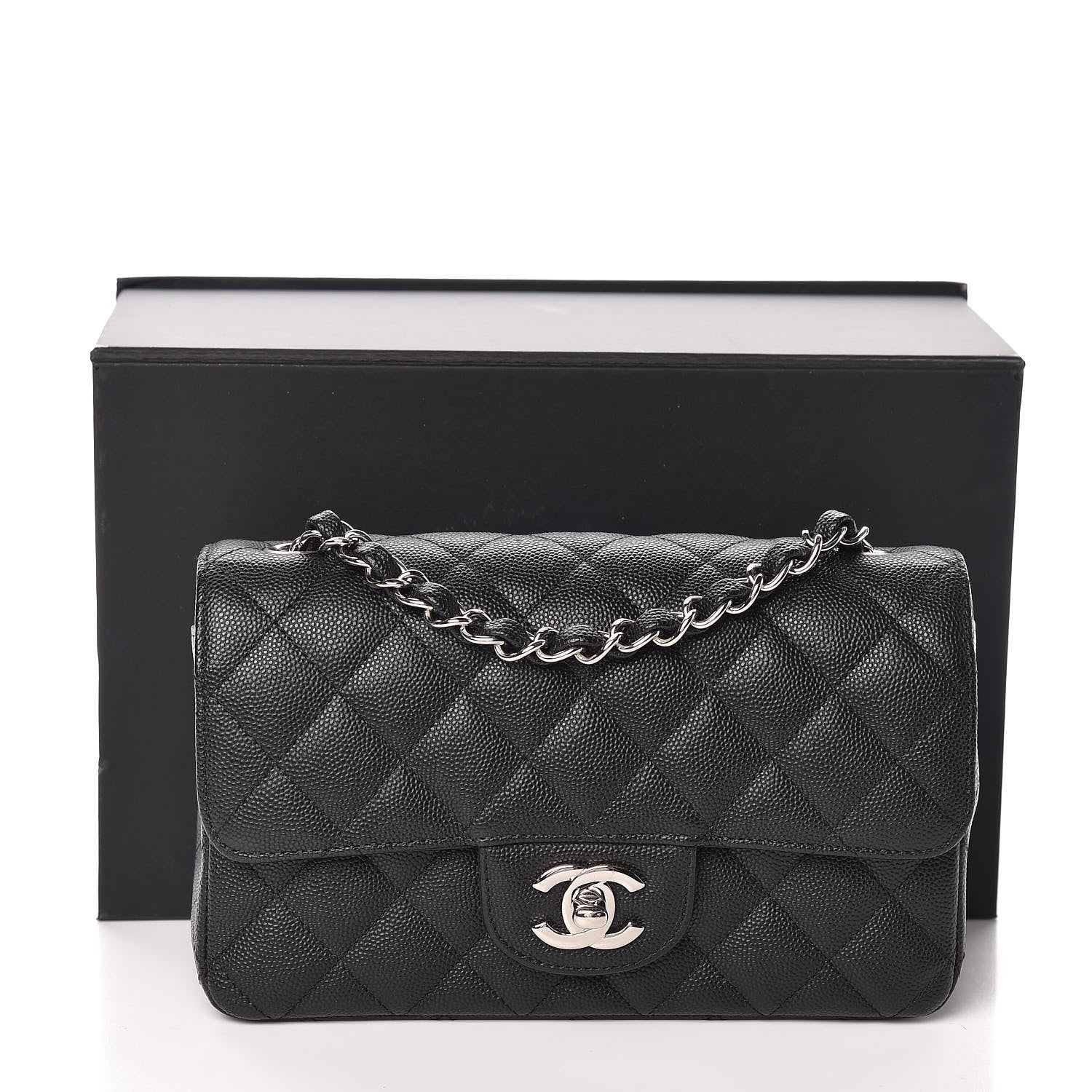 Chanel Iridescent Caviar Quilted Mini Rectangular Flap Black 11 of 11