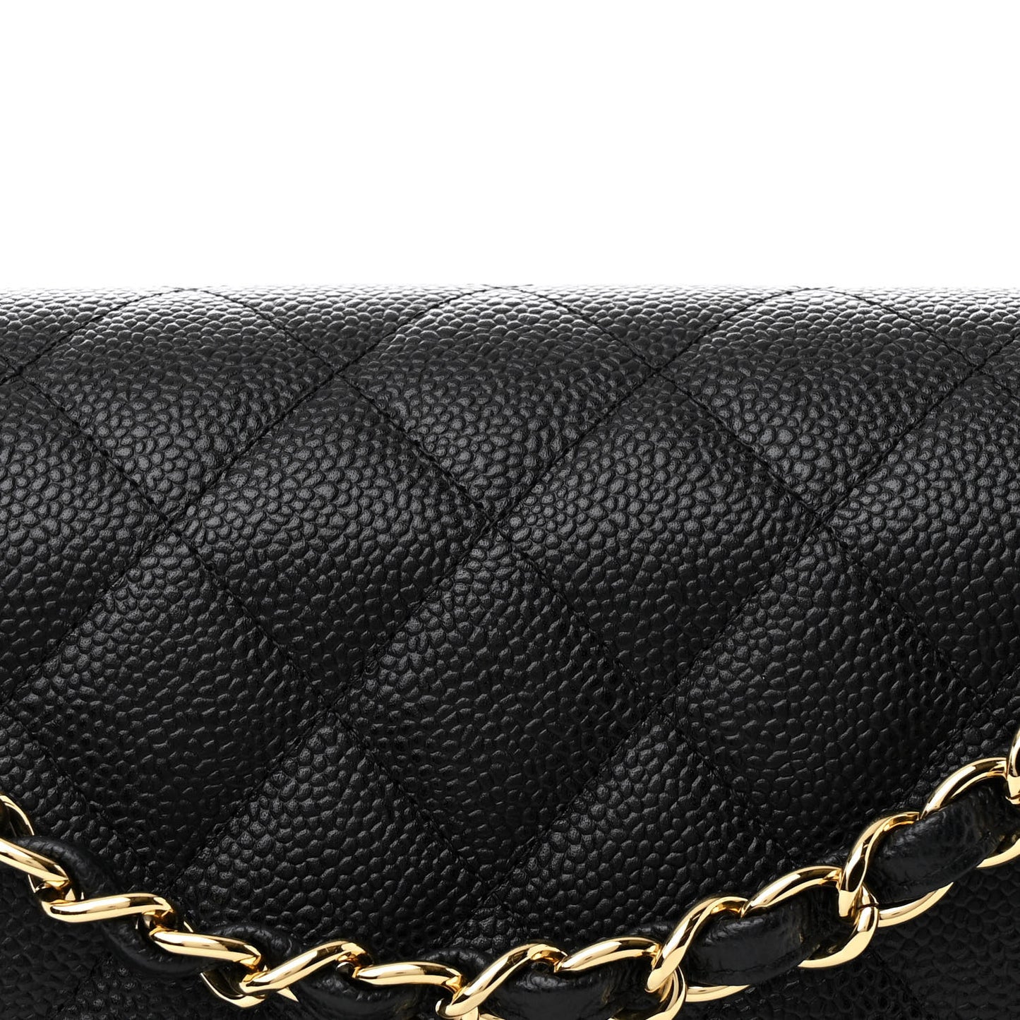 Caviar Quilted Jumbo Double Flap Black