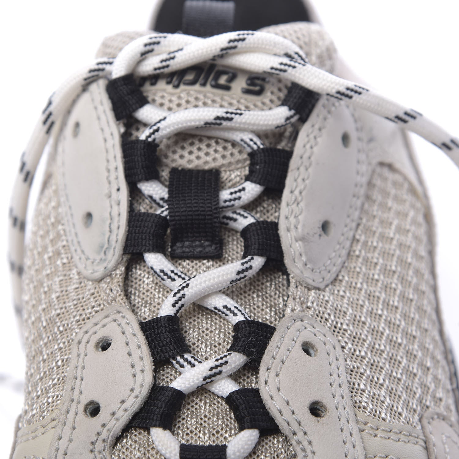 Balenciaga Fabric Mesh Womens Triple S Sneakers 41 Beige Black 11 of 11