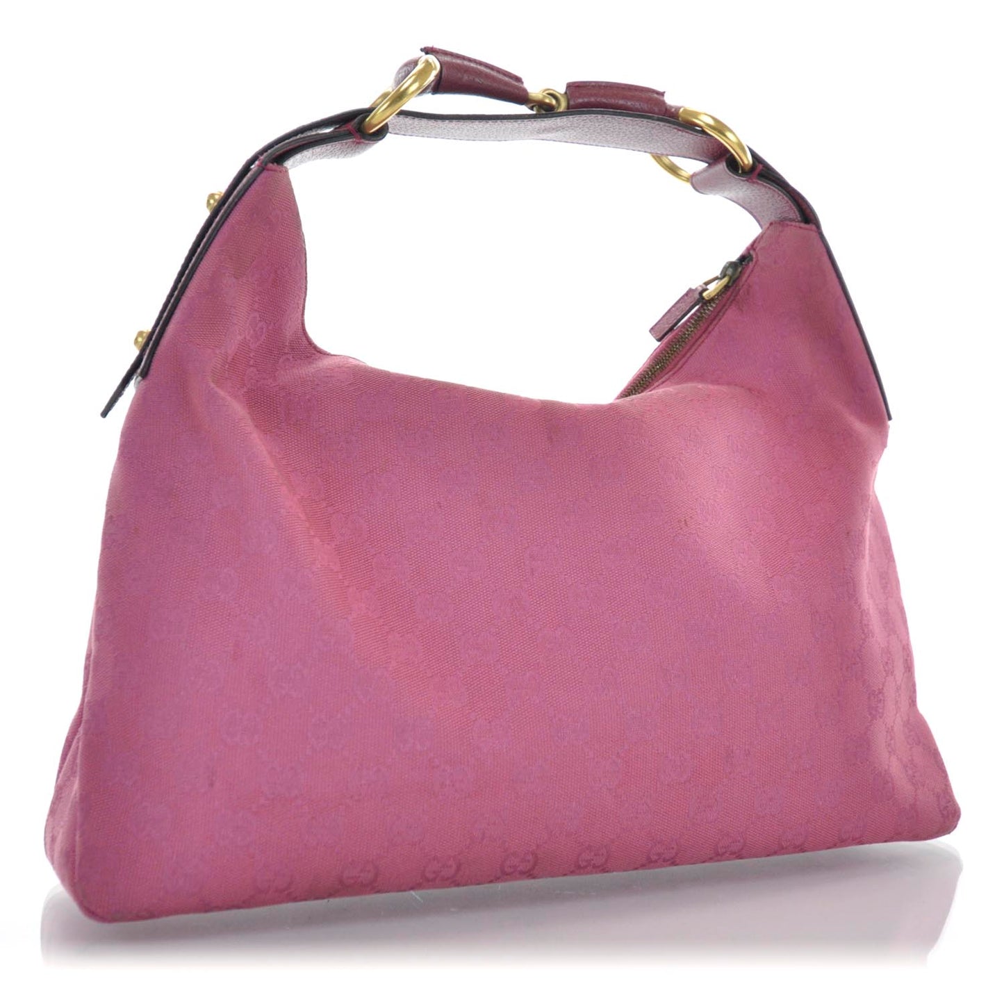 Monogram Medium Horsebit Chain Hobo Fuchsia