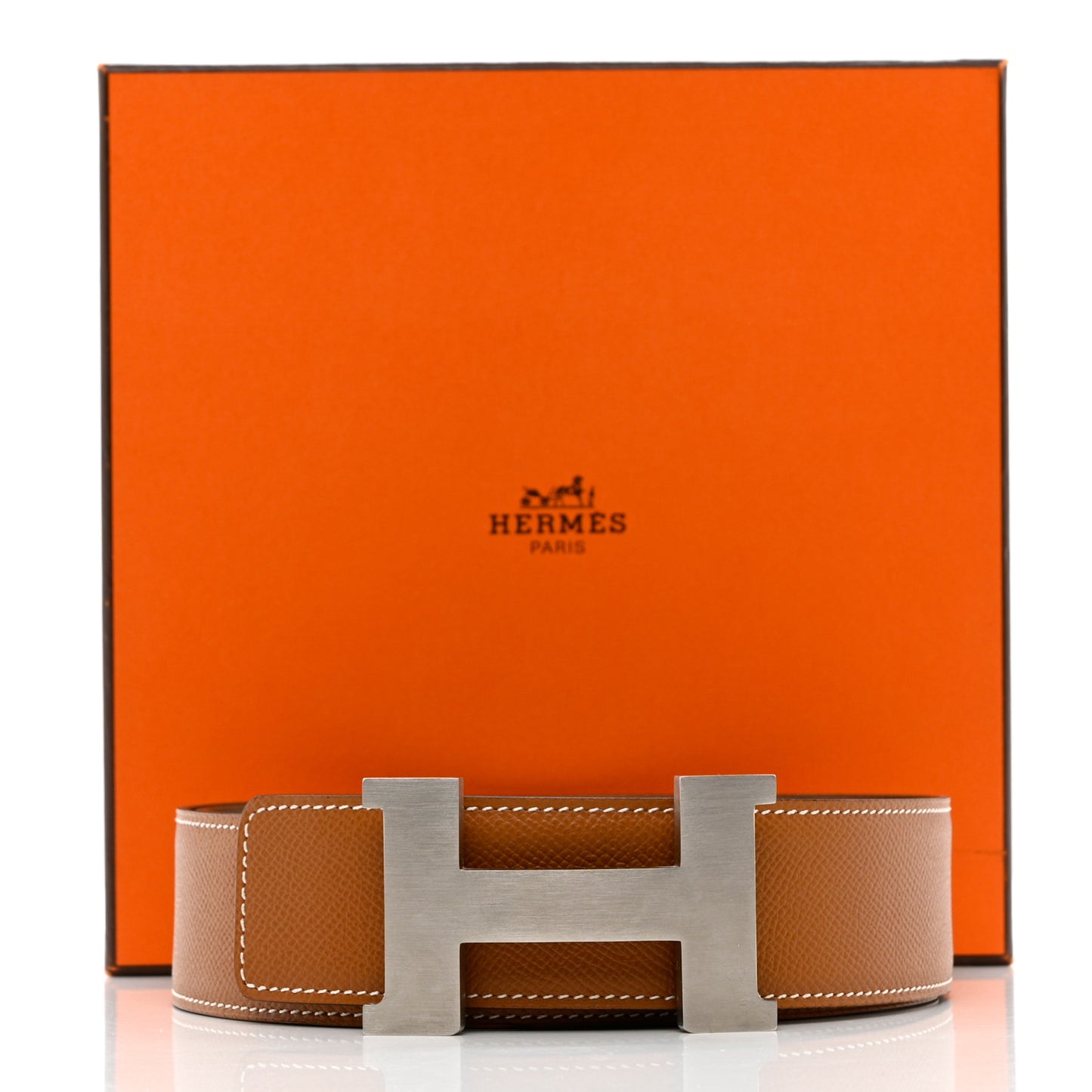 Epsom 38mm Constance H Belt 100 Gold Etoupe