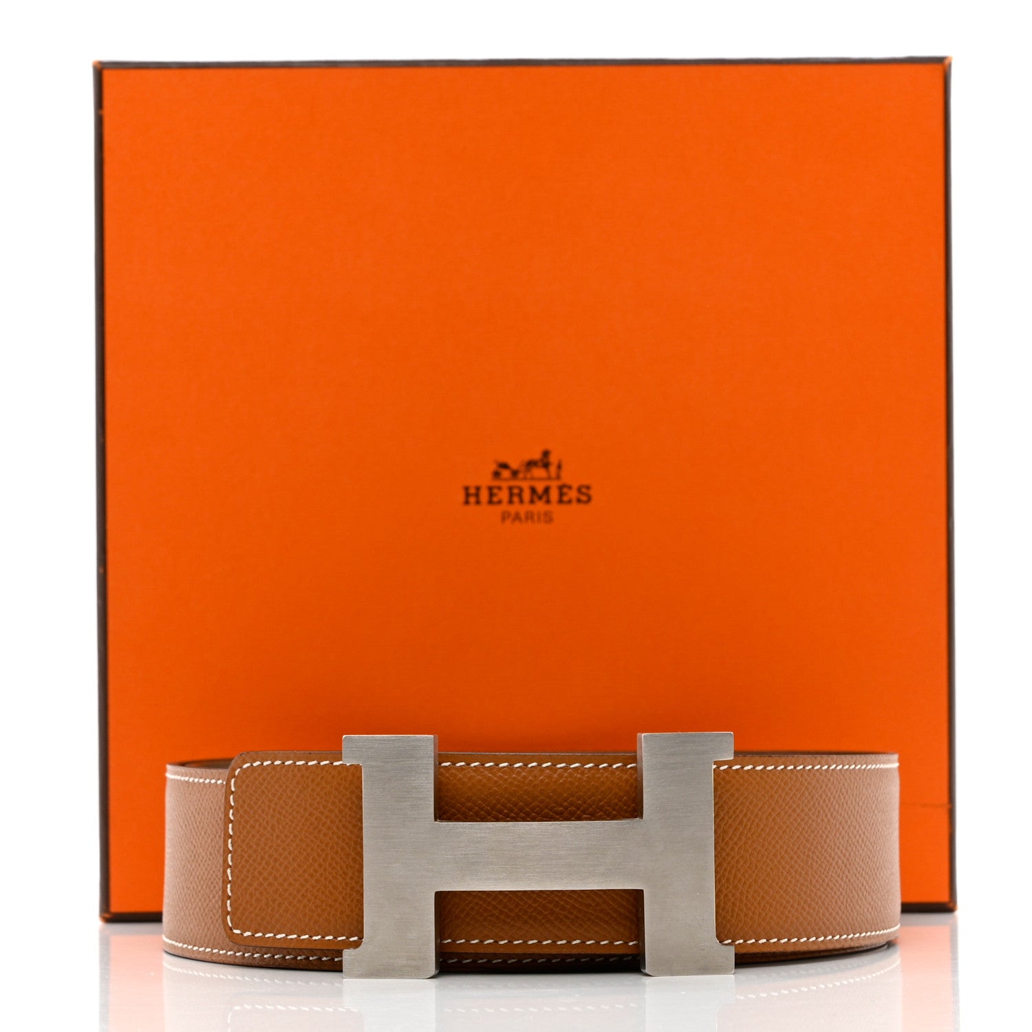 Hermes Epsom 38mm Constance H Belt 100 Gold Etoupe 9 of 9