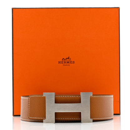 Hermes Epsom 38mm Constance H Belt 100 Gold Etoupe 9 of 9