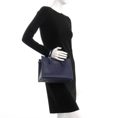 Balenciaga Grained Calfskin Papier A6 Zip Around Tote Bleu Indigo 3 of 10