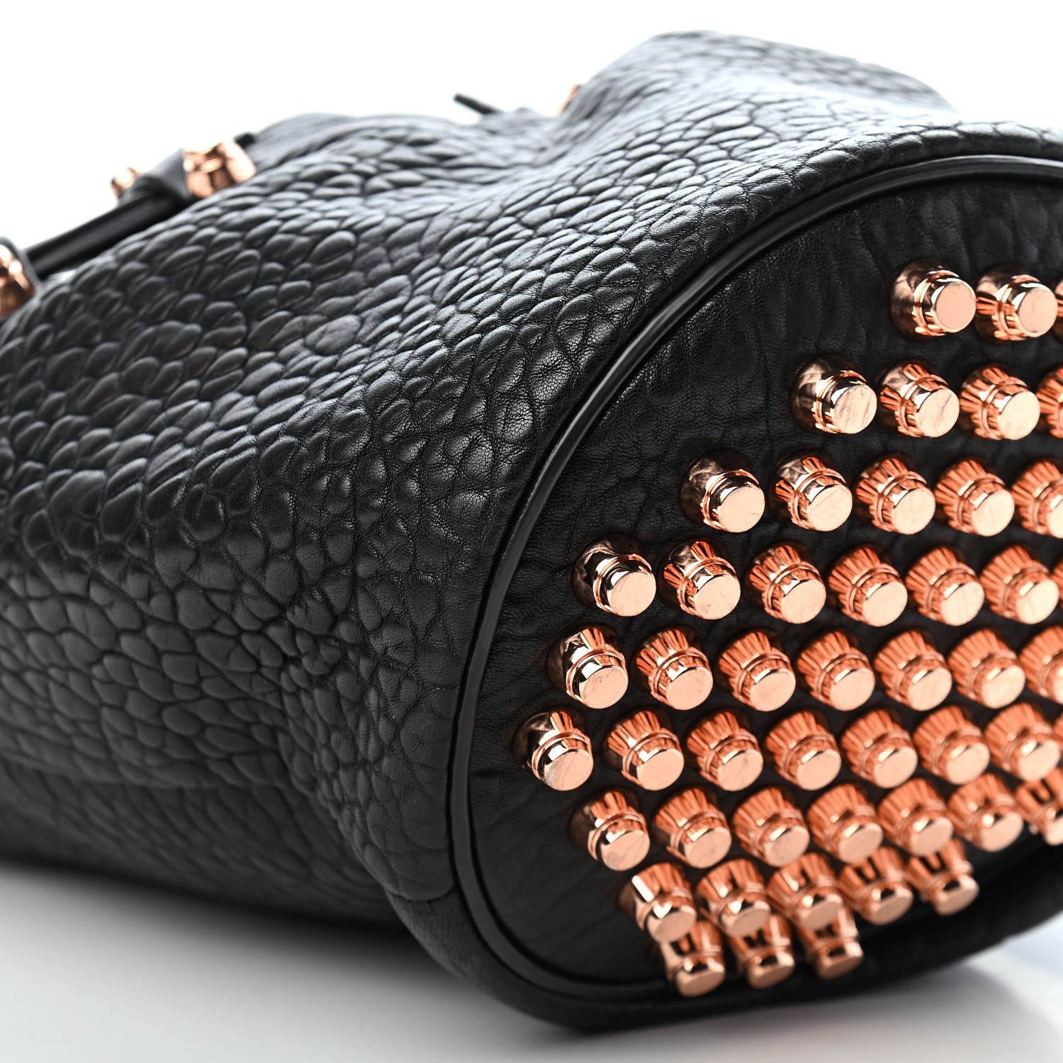 Alexander Wang Pebbled Lambskin Diego Bucket Black Rose Gold Hardware 8 of 9