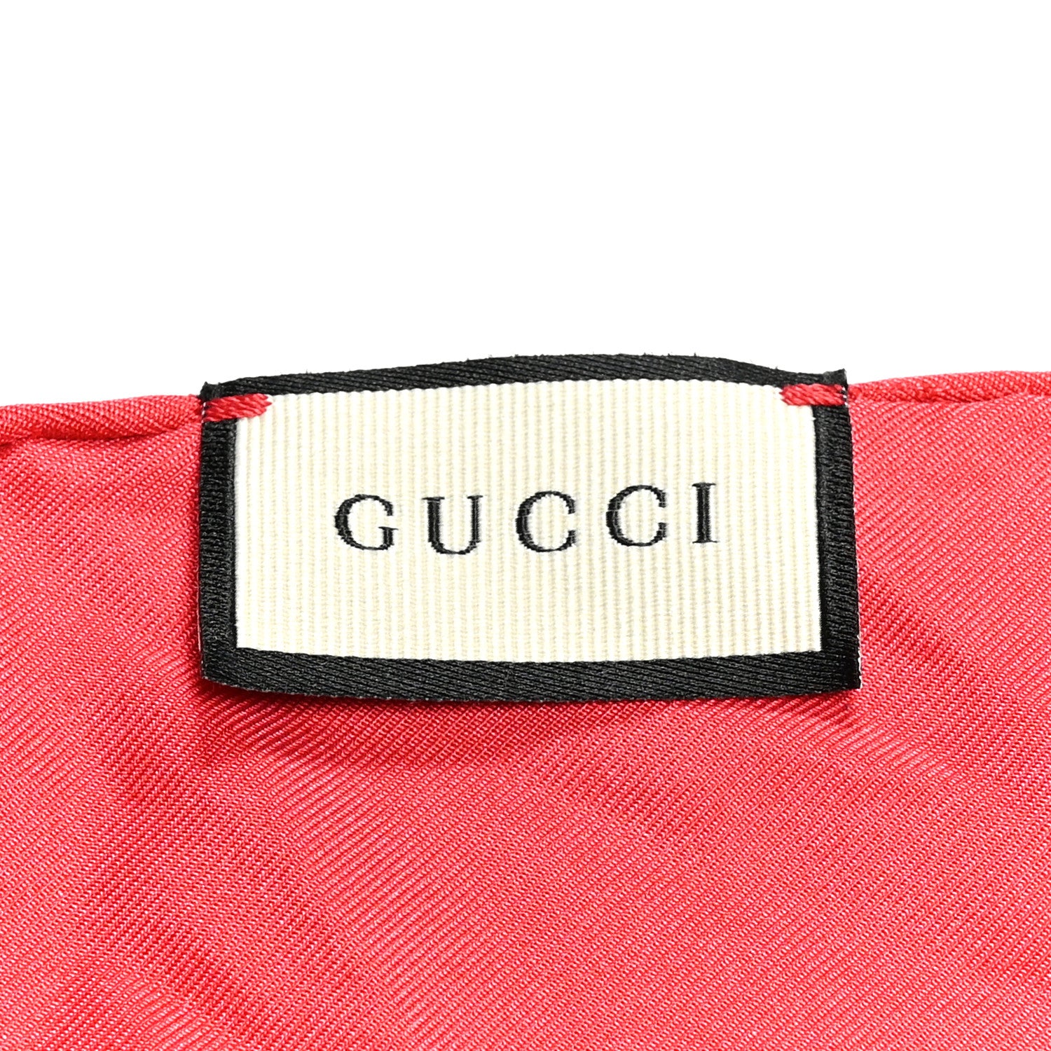 Gucci Silk Twill Gucci Logo Cities Square Scarf Ivory Red Black 2 of 4