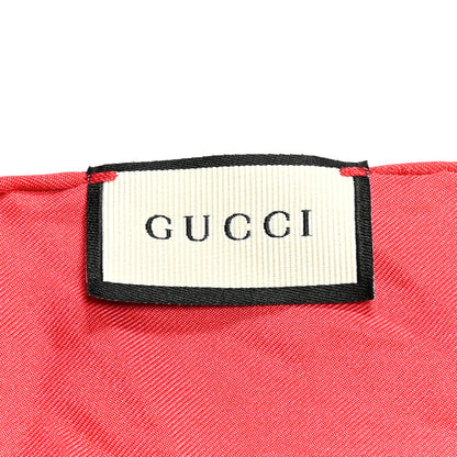 Gucci Silk Twill Gucci Logo Cities Square Scarf Ivory Red Black 2 of 4