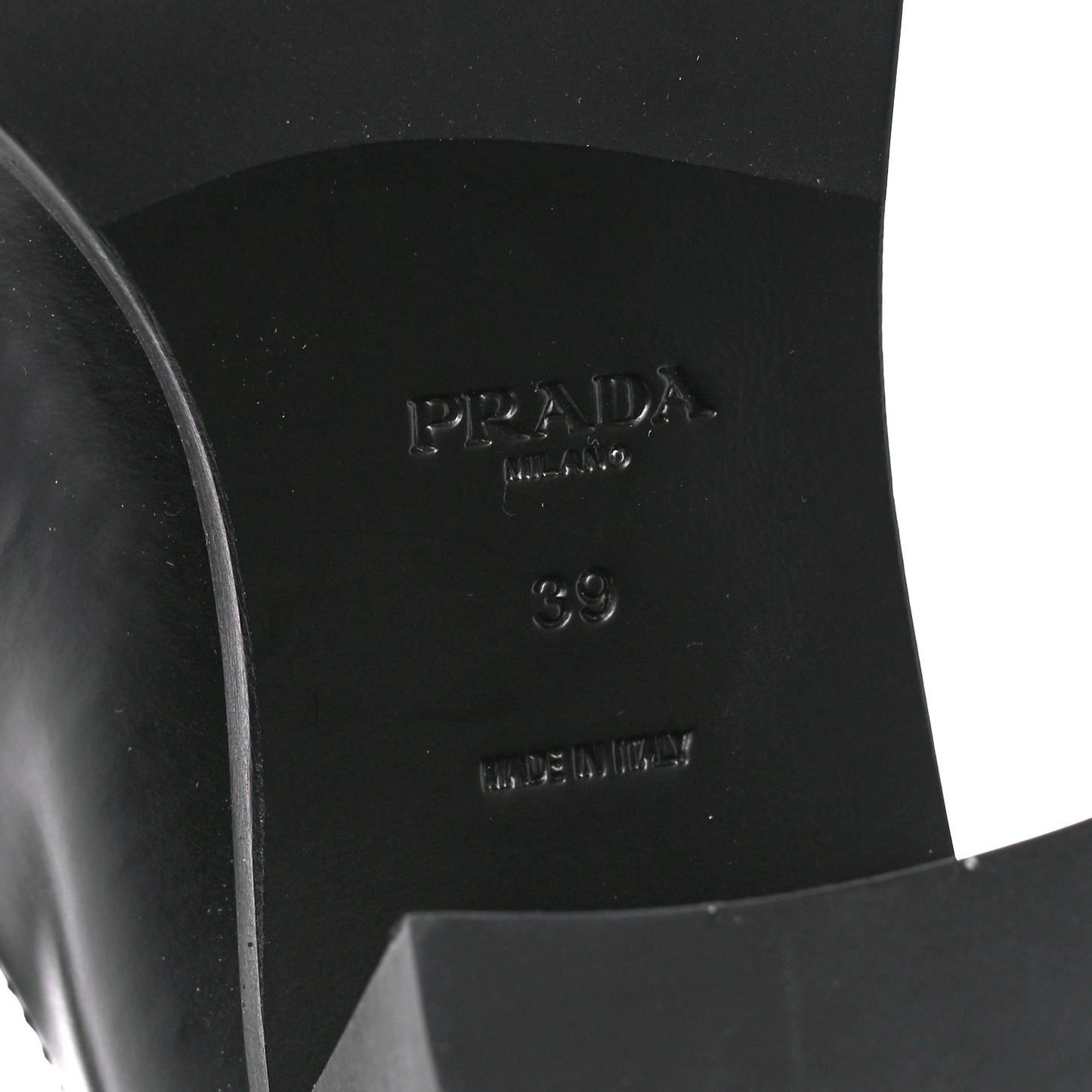 Spazzolato Metal Triangle Logo 85mm Loafers 39 Black