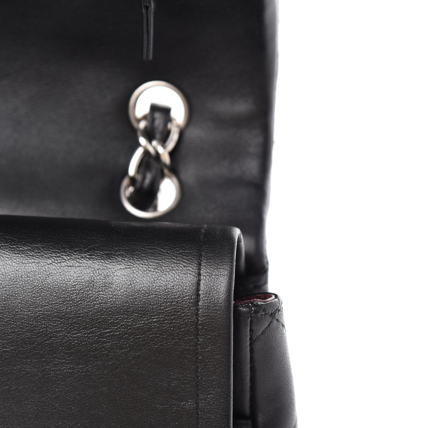 Lambskin Quilted Maxi Double Flap Black