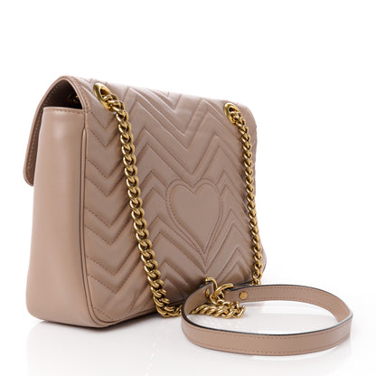 Gucci Calfskin Matelasse Medium GG Marmont Shoulder Bag Porcelain Rose 3 of 11