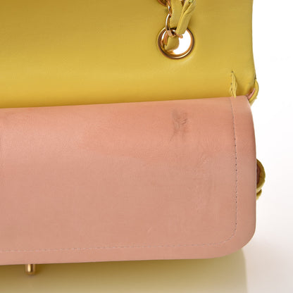 Chanel Lambskin Quilted Medium Double Flap Yellow 11 of 20