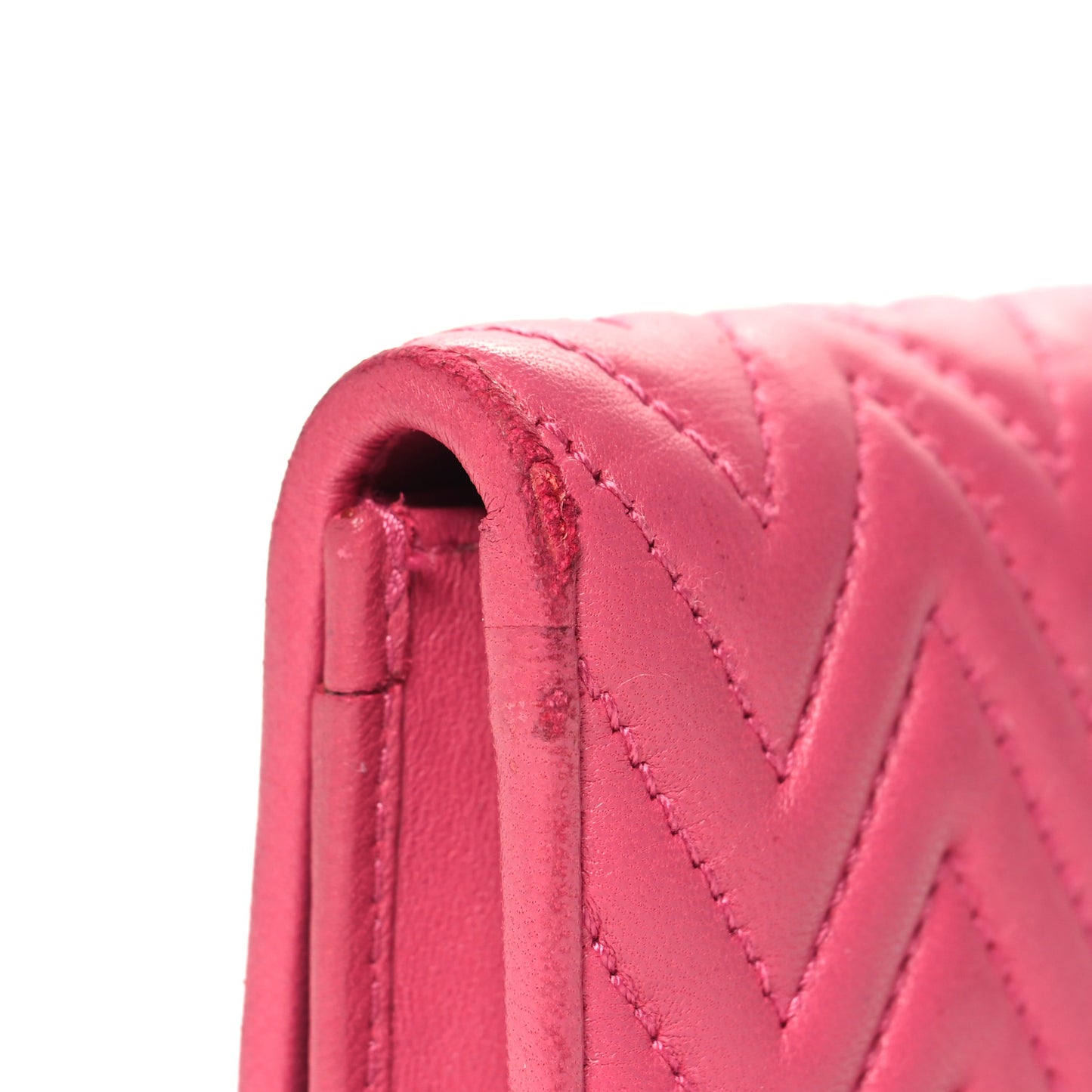 Nappa Impunture Flap Card Holder Key Ring Magenta