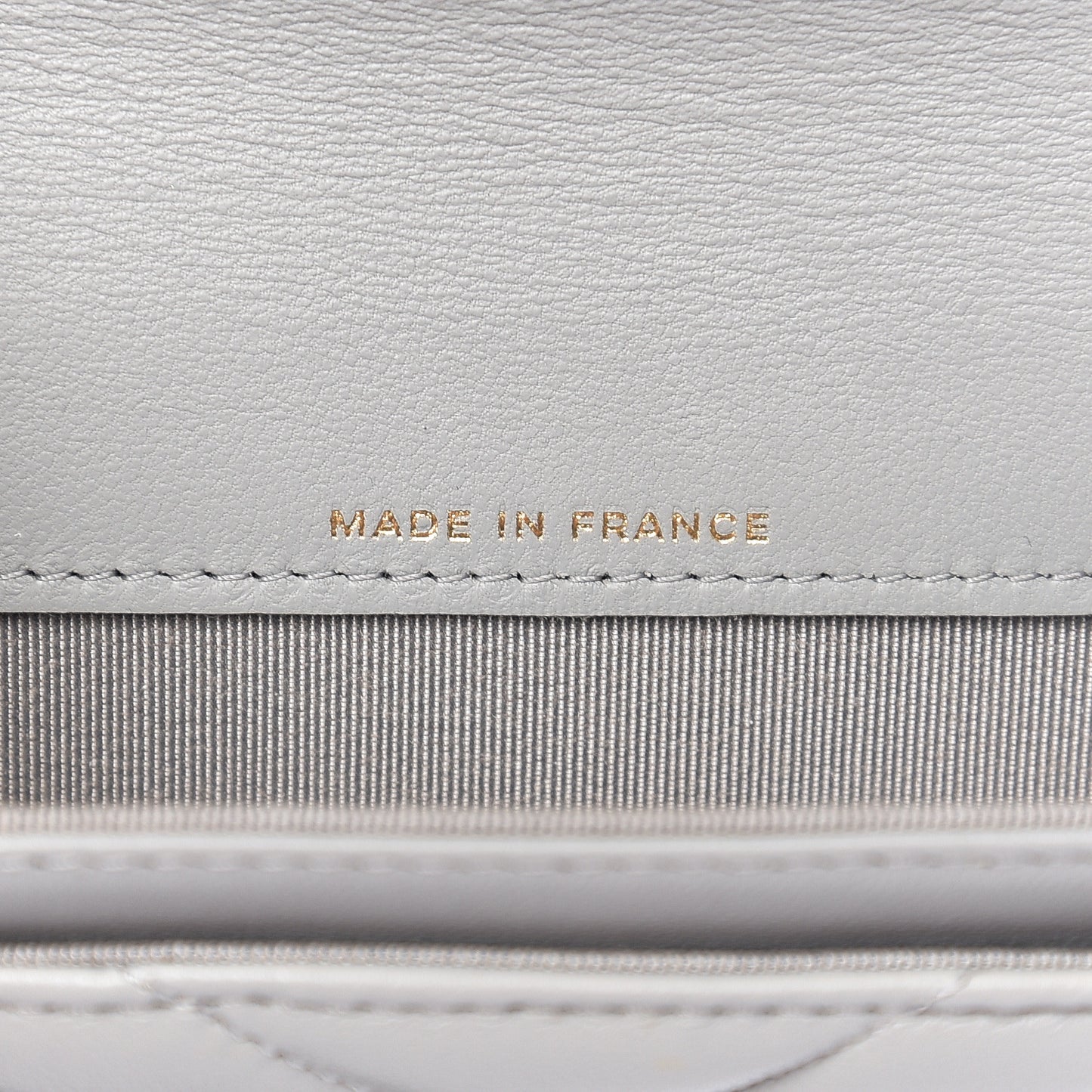 Lambskin Chevron Quilted Flap Card Holder Grey