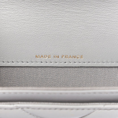 Chanel Lambskin Chevron Quilted Flap Card Holder Grey 5 of 7