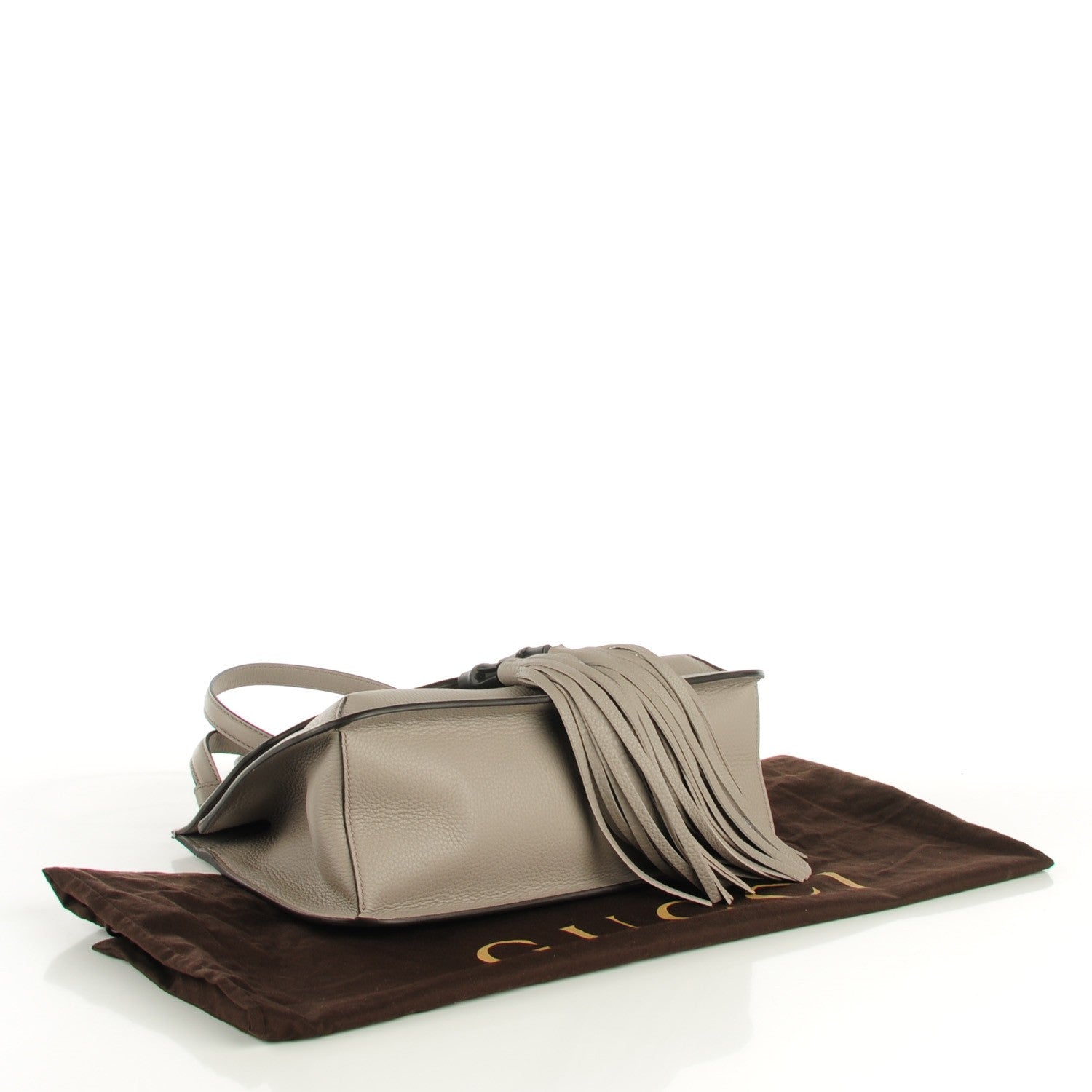Gucci Cellarius Calfskin Medium Bamboo Daily Flap Shoulder Bag Storm Grey 4 of 7