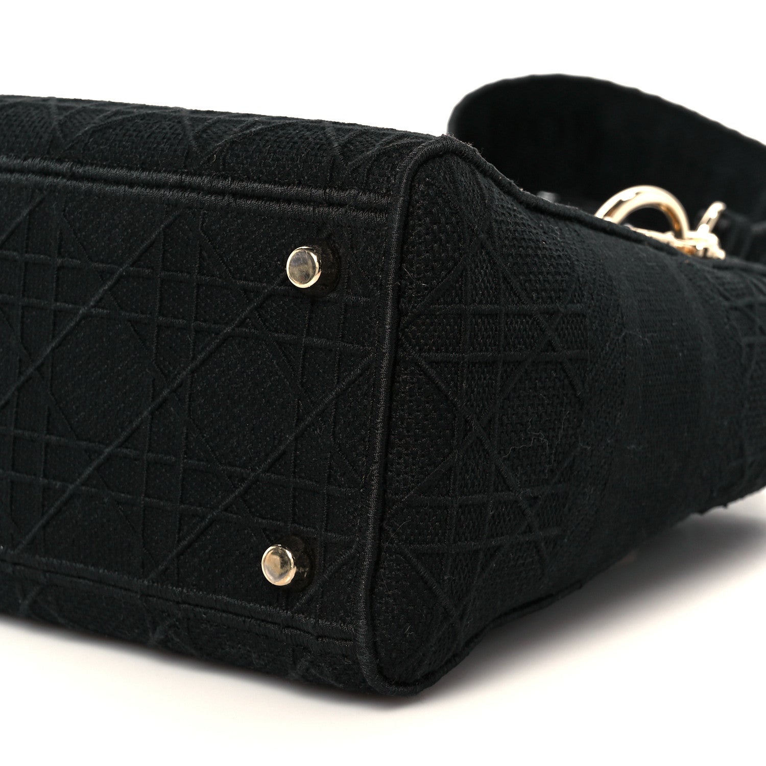 Christian Dior Canvas Embroidered Cannage Medium Lady D-Lite Black 10 of 10