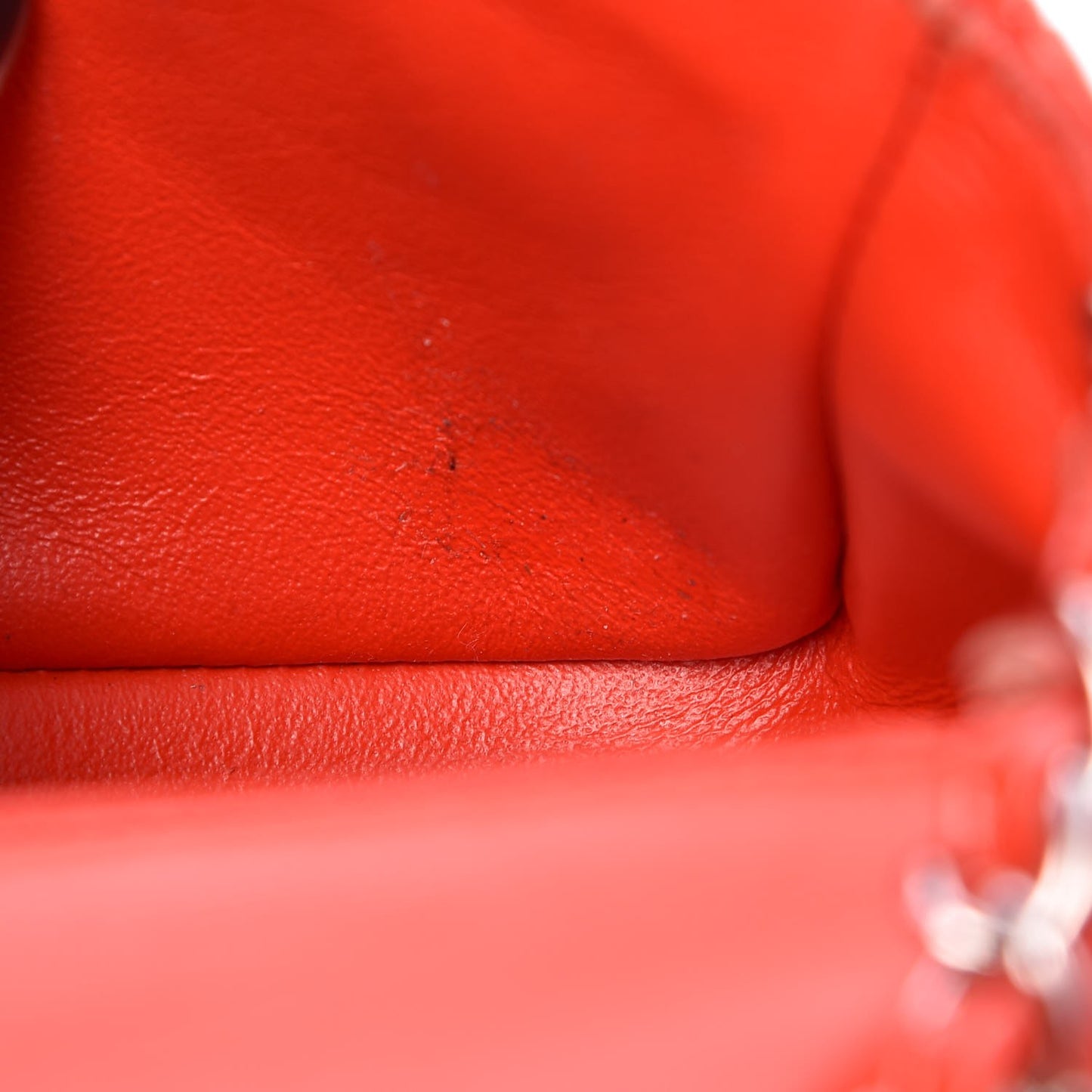 Patent Calfskin Quilted Mini Rectangular Flap Red