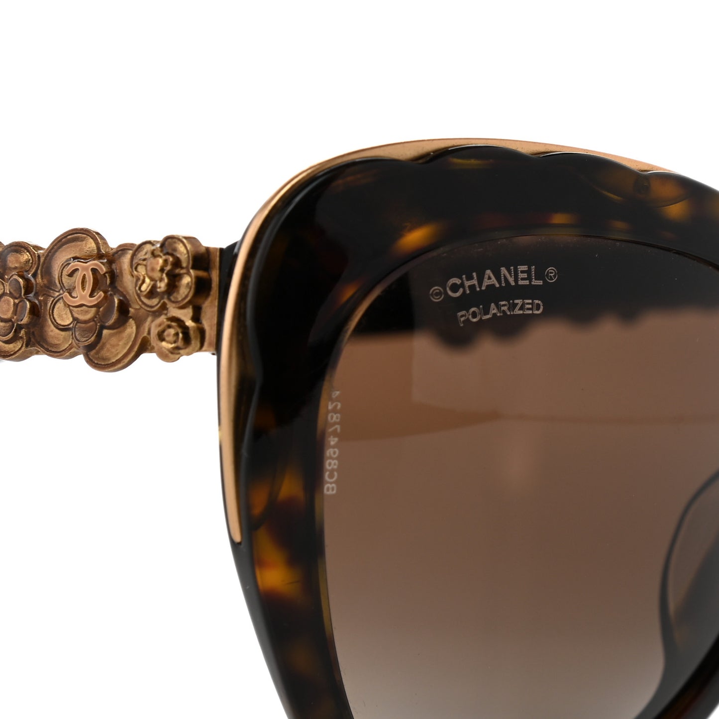 Acetate Polarized Bijou Cat Eye Sunglasses 5354 Black