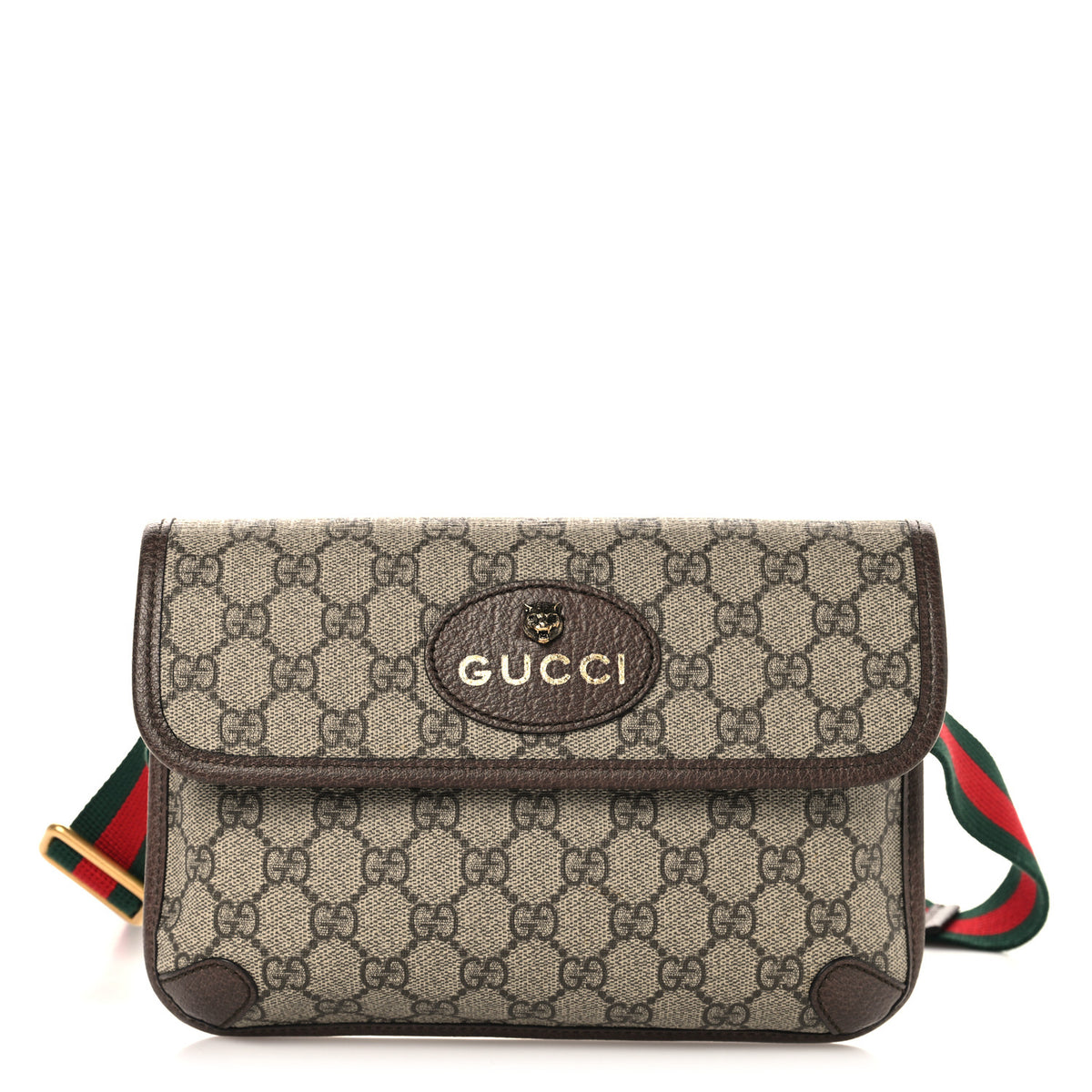 GG Supreme Monogram Neo Vintage Web Belt Bag Brown