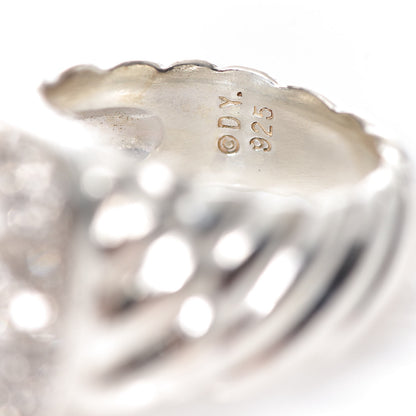 David Yurman Sterling Silver Diamond Buckle Cable Ring 51 5.75 4 of 4