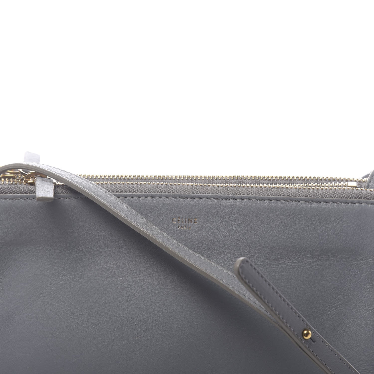 Celine Lambskin Small Trio Crossbody Bag Storm 12 of 13