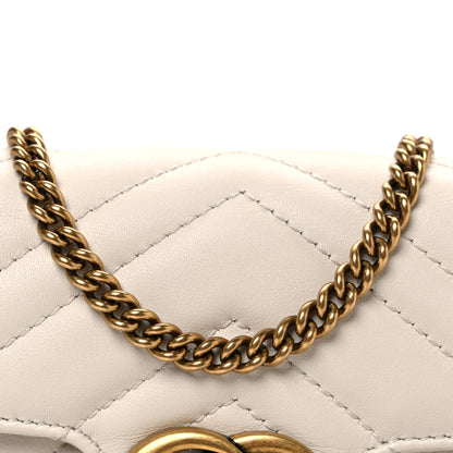 Gucci Calfskin Matelasse Super Mini GG Marmont Shoulder Bag White 8 of 12