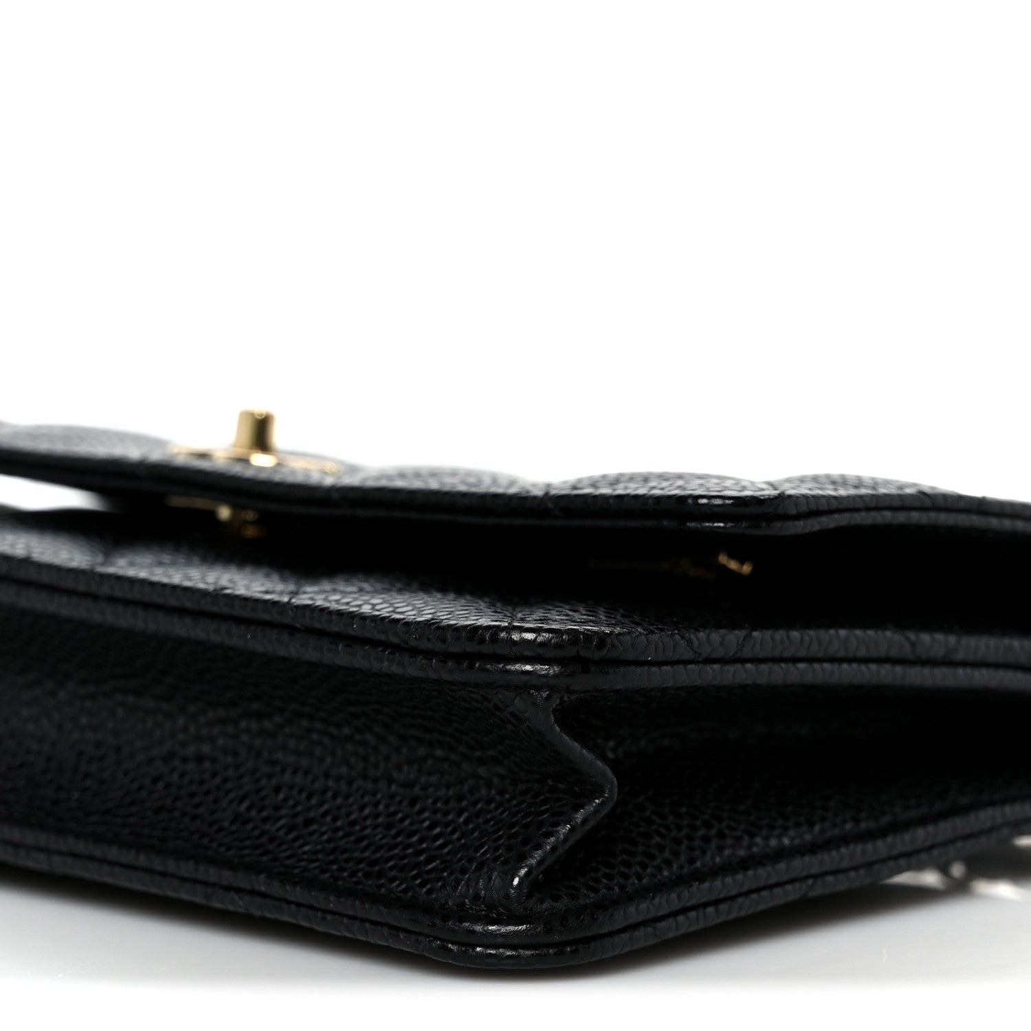 Chanel Caviar Quilted CC Turnlock Wallet On Chain WOC Black 11 of 12
