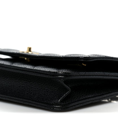 Chanel Caviar Quilted CC Turnlock Wallet On Chain WOC Black 11 of 12