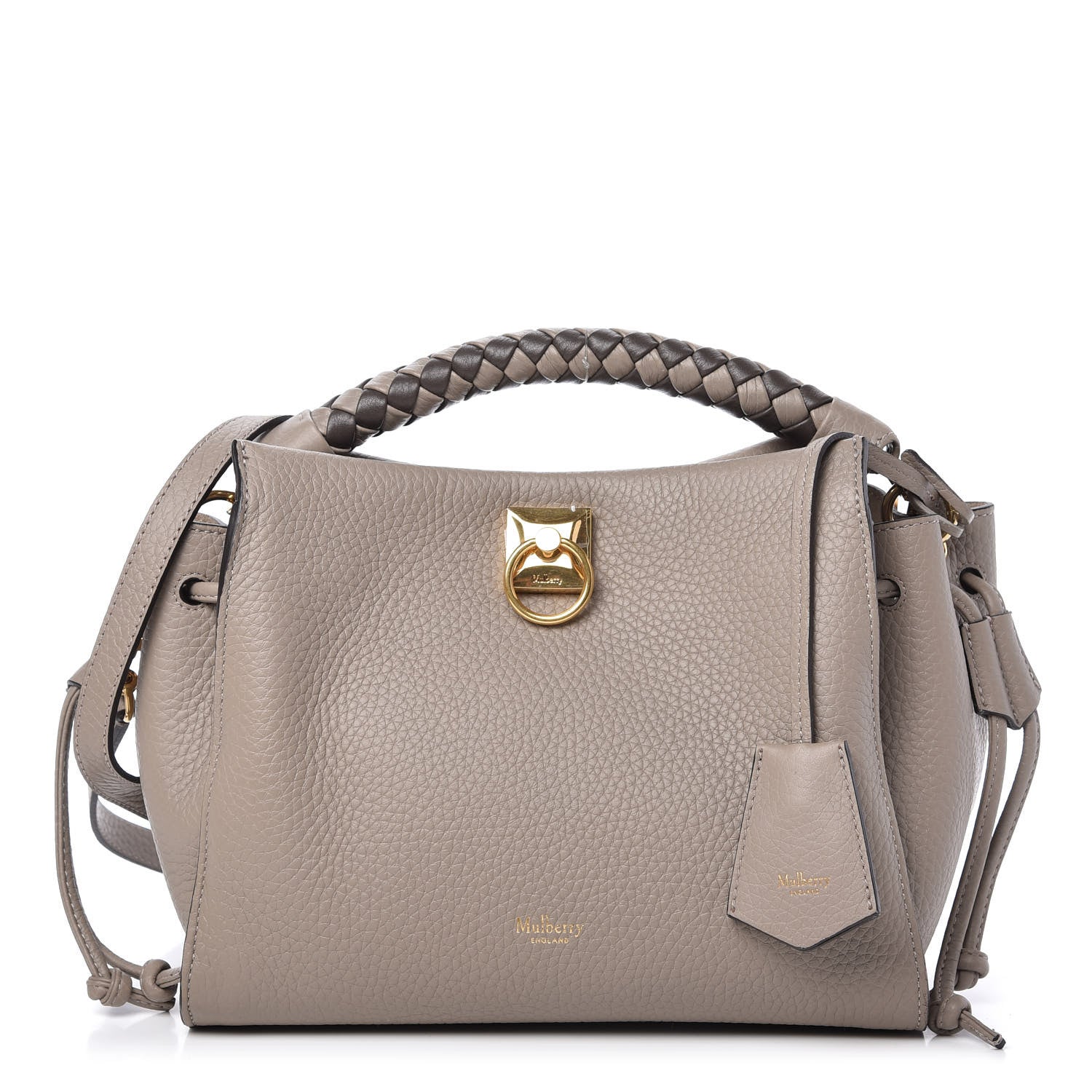 Mulberry Heavy Grain Small Iris Tote Powder Grey Dark Clay 1 of 9