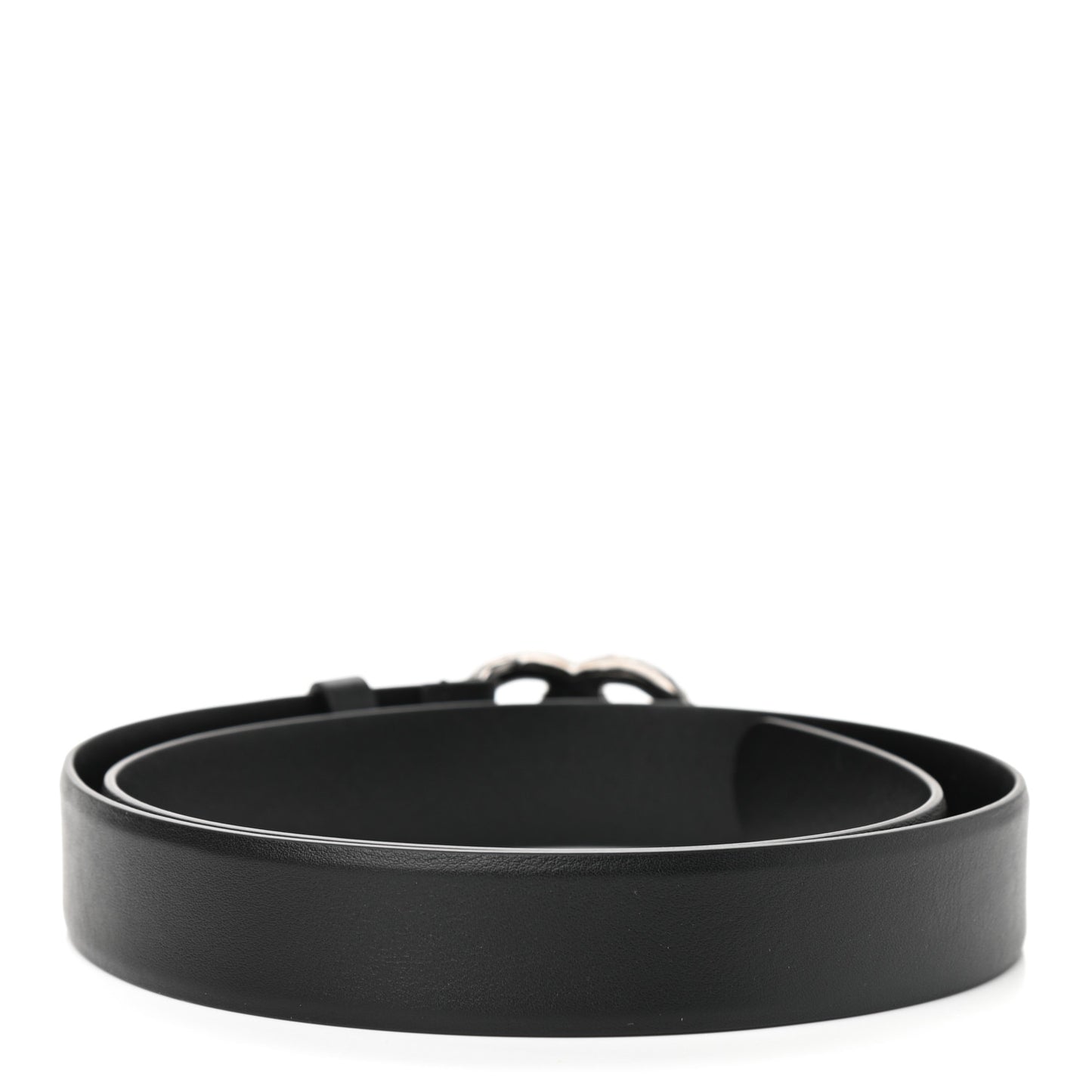 Calfskin Pearl Crystal CC Belt 85 34 Black