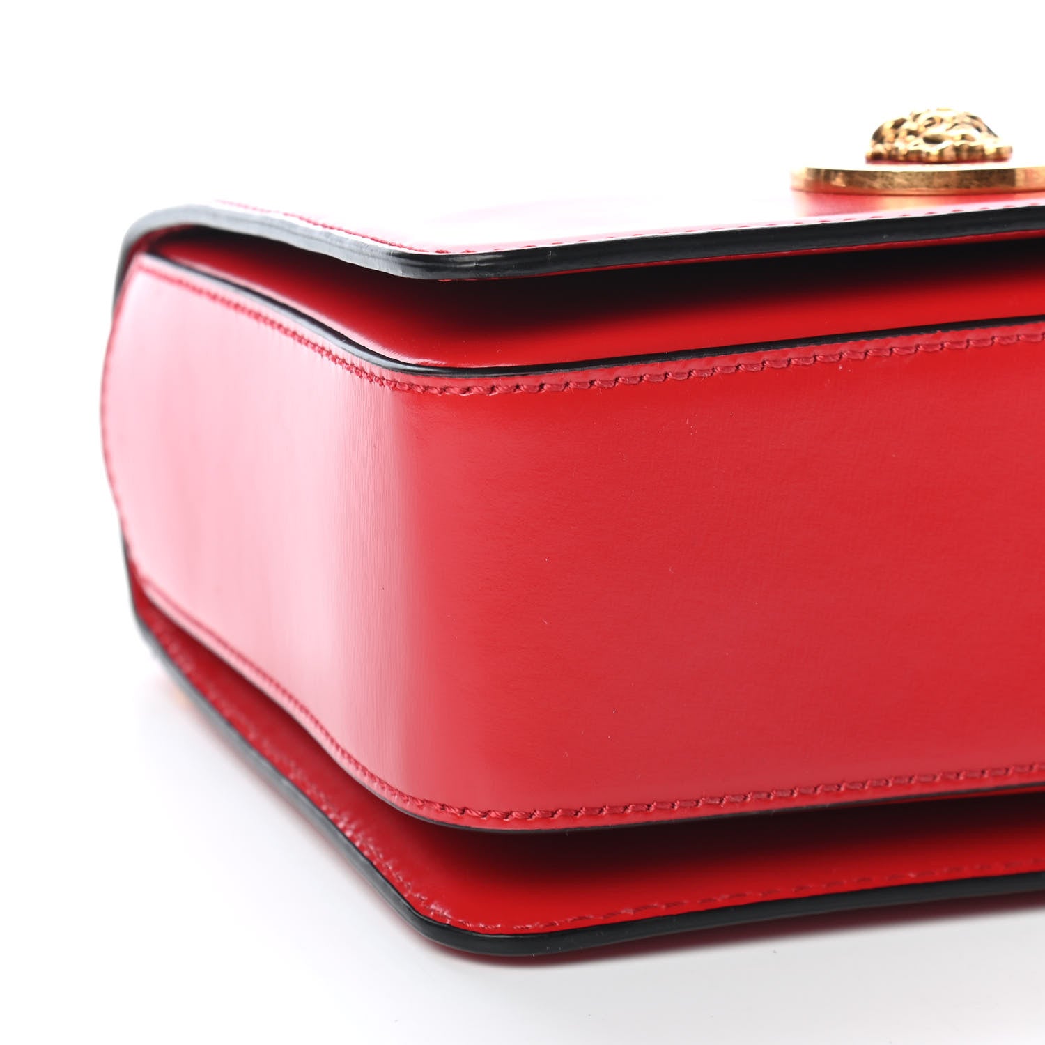 Versace Calfskin Medallion Tribute Shoulder Bag Red 7 of 8