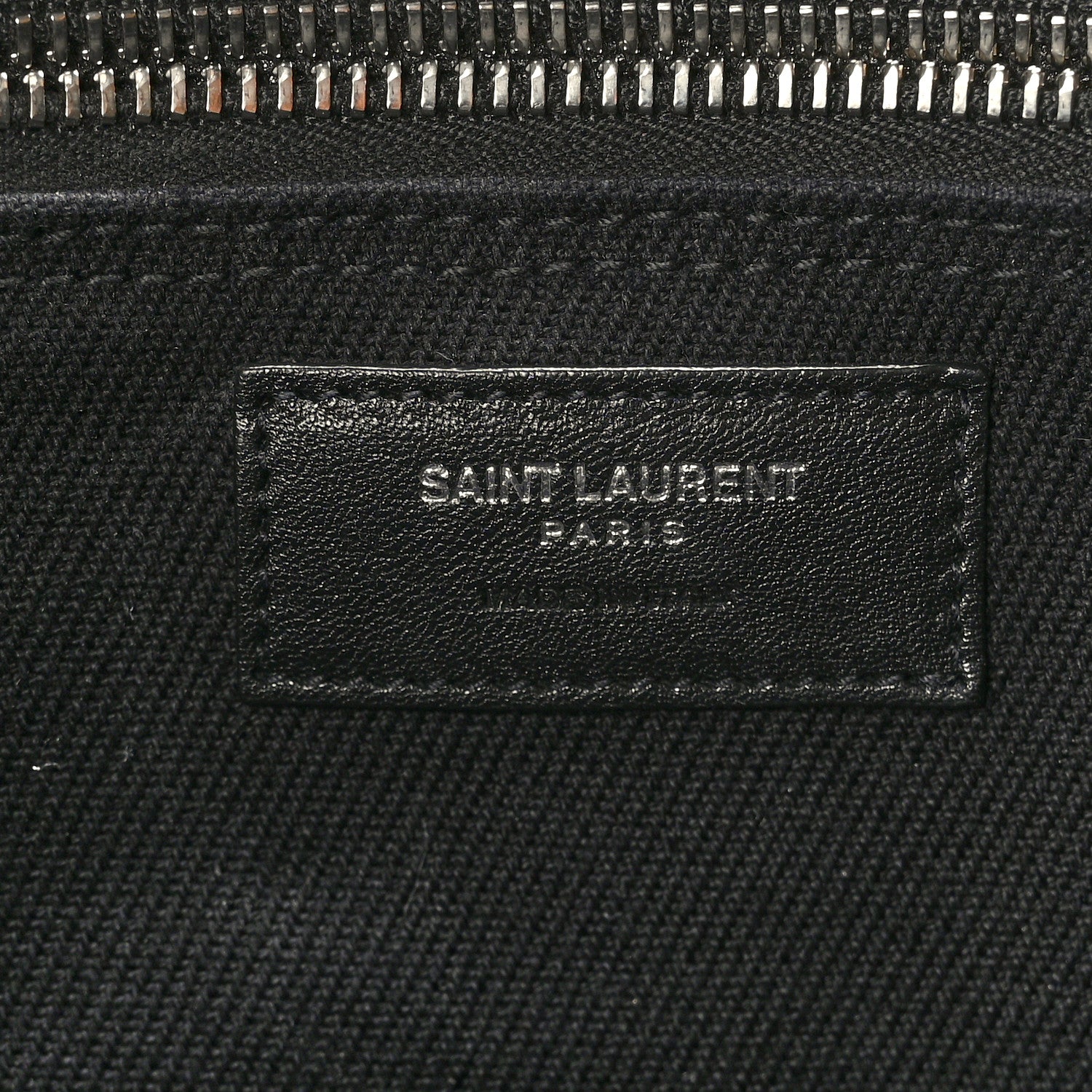 Saint Laurent Linen Calfskin Rive Gauche Tote Black 6 of 9