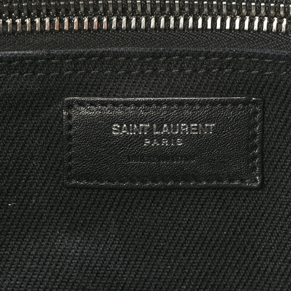 Saint Laurent Linen Calfskin Rive Gauche Tote Black 6 of 9
