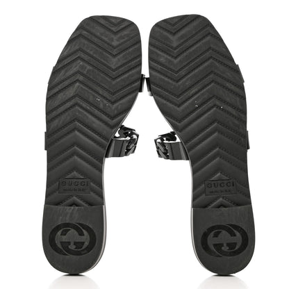 Gucci Rubber Womens Slide Sandals 38 Black 5 of 9