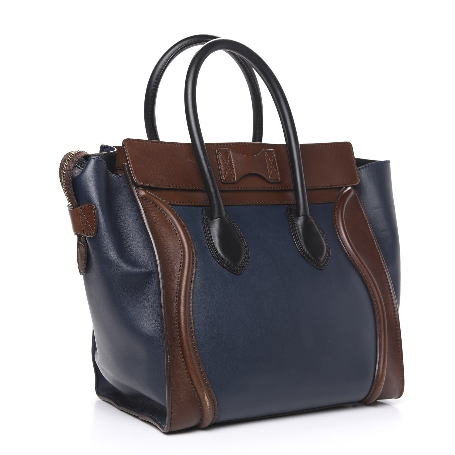 Celine Smooth Calfskin Mini Tri-Color Luggage Navy 2 of 10