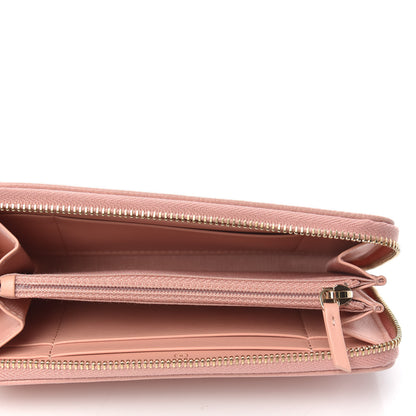 Chanel Caviar Camellia Embossed Medium Zip Around Wallet Light Pink 5 of 11