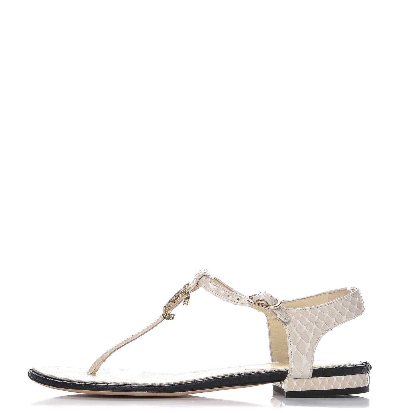 Python CC Thong Sandals 38 Beige Clair