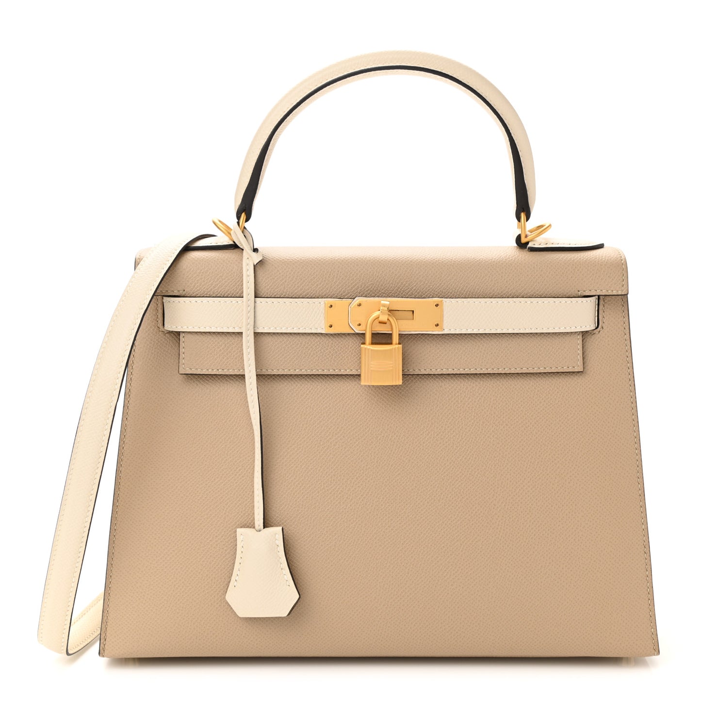 Epsom Bi-Color Horseshoe Kelly Sellier 28 Trench Craie