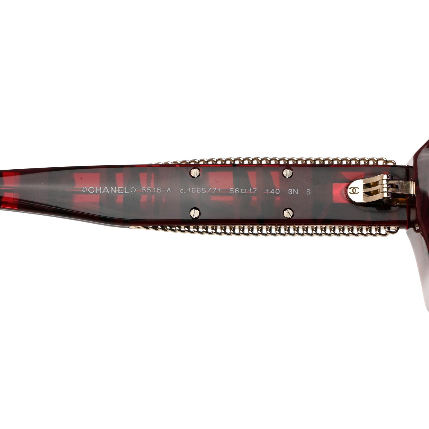 Chanel Acetate CC Sunglasses 5516-A Red 5 of 7