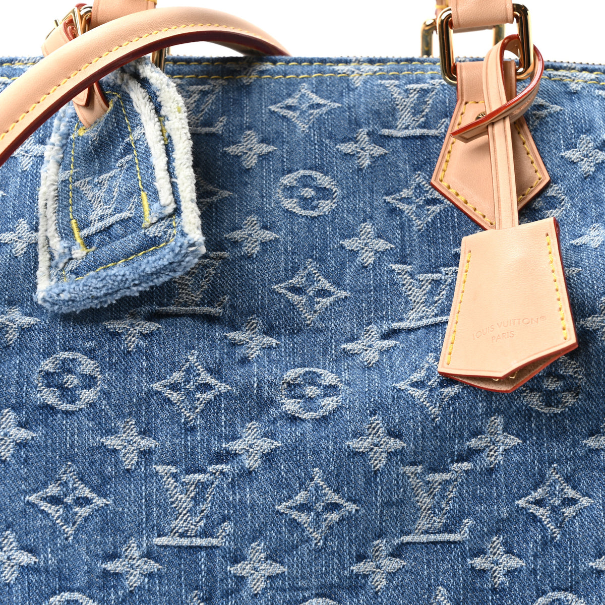 Monogram Denim Speedy Soft 30 Blue