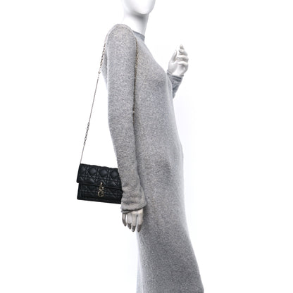 Christian Dior Lambskin Cannage Lady Dior Chain Pouch Black 2 of 10