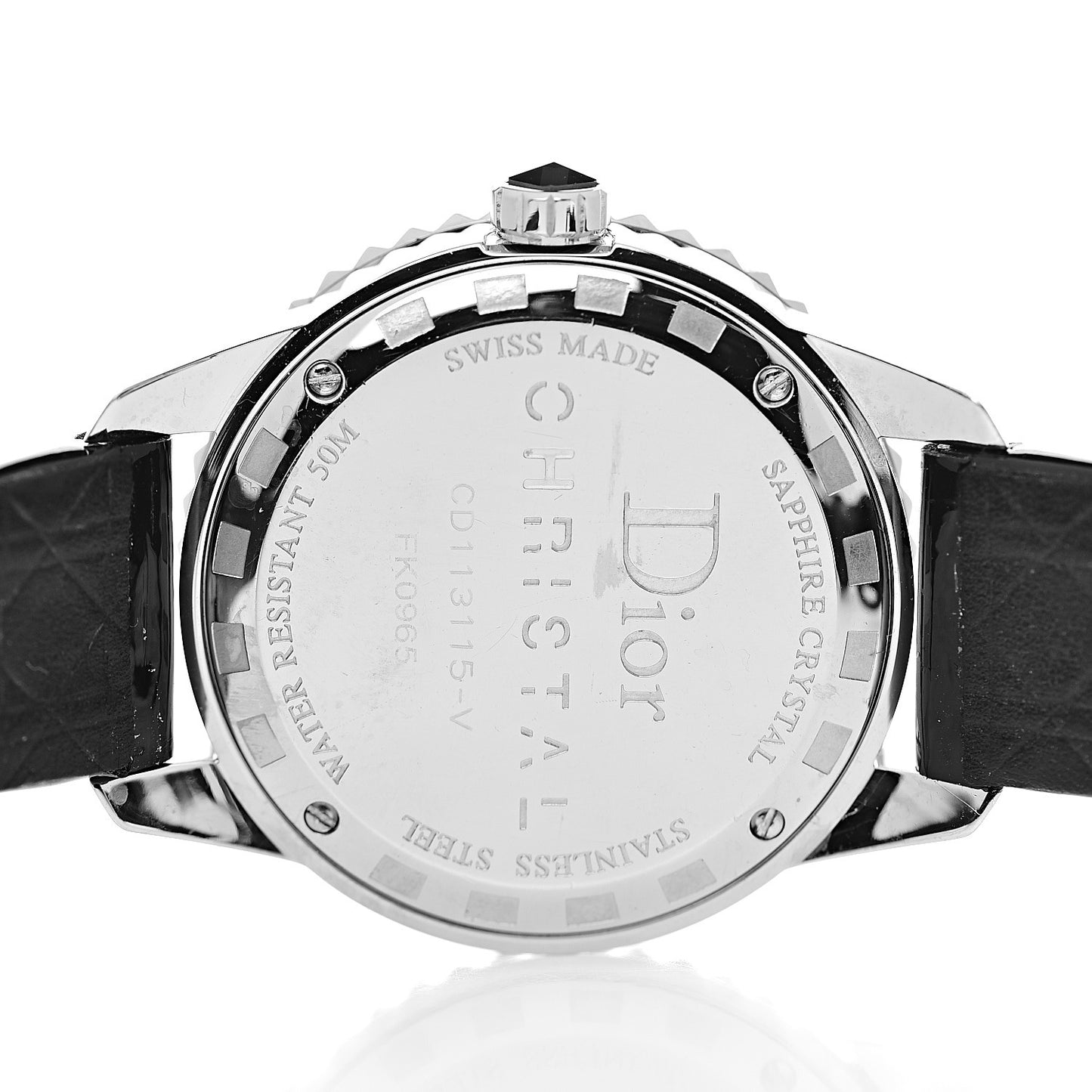 Stainless Steel Patent Diamond Sapphire 33mm Christal Quartz Watch Black