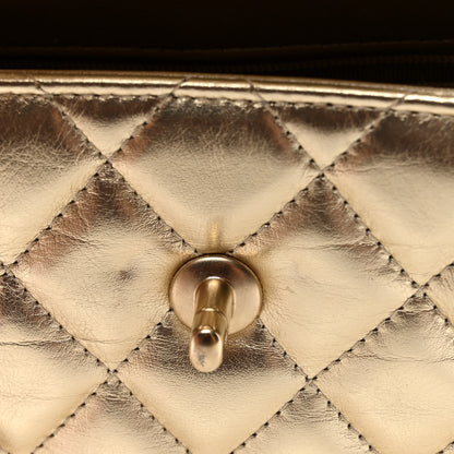 Chanel Metallic Shiny Aged Calfskin Quilted Nano Kelly Shopper Gold 11 of 12